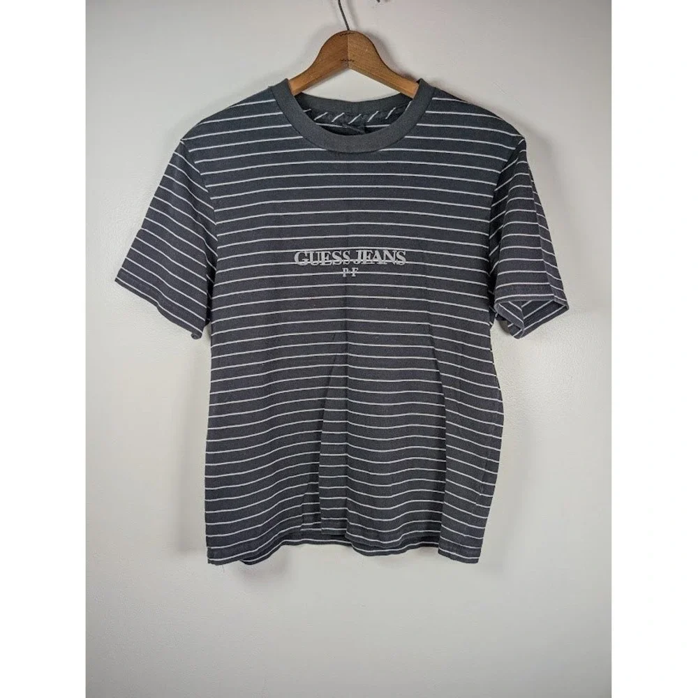 Guess Jeans‎ x Places + Faces  T-Shirt Men's Large 3M Stripe Streetwear Retro - Picture 8 of 8